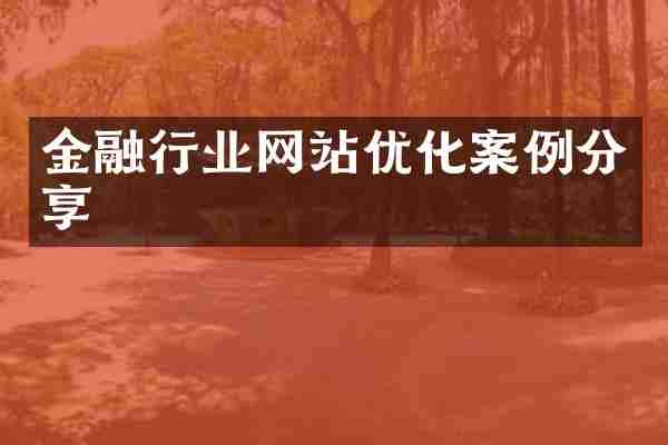 金融行业网站优化案例分享