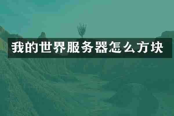 我的世界服务器怎么方块