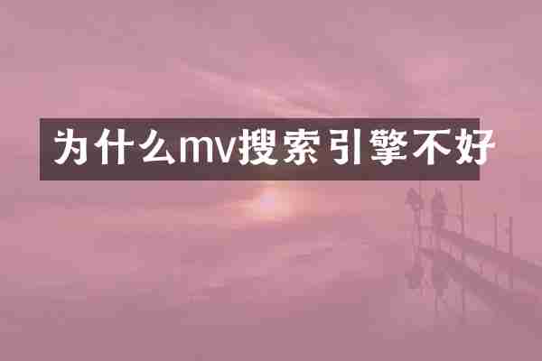 为什么mv搜索引擎不好