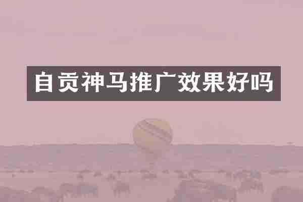 自贡神马推广效果好吗