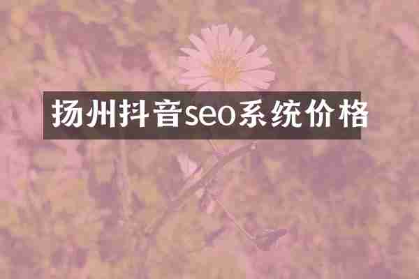 扬州抖音seo系统价格