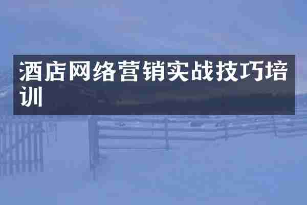酒店网络营销实战技巧培训