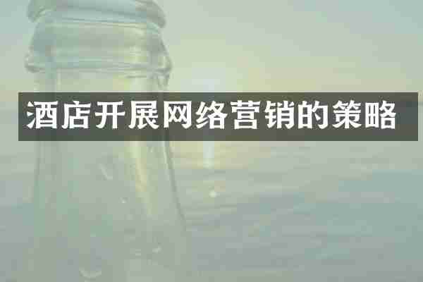 酒店开展网络营销的策略
