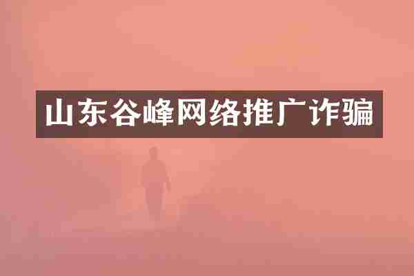 山东谷峰网络推广诈骗