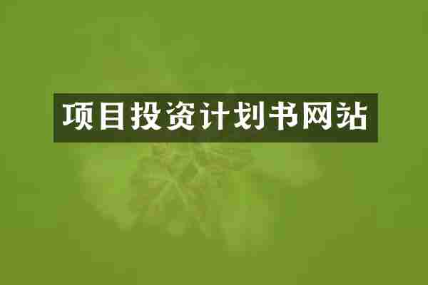 项目投资计划书网站