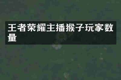 王者荣耀主播猴子玩家数量