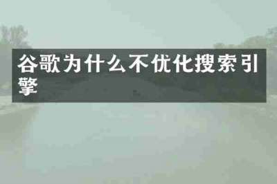谷歌为什么不优化搜索引擎