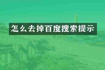 怎么去掉百度搜索提示
