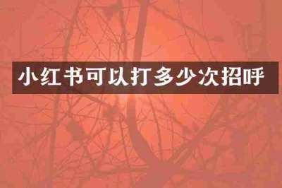 小红书可以打多少次招呼