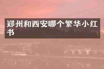 郑州和西安哪个繁华小红书
