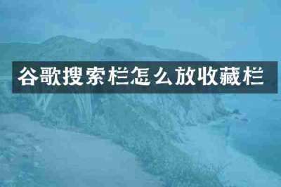谷歌搜索栏怎么放收藏栏