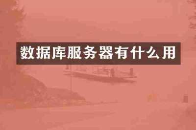 数据库服务器有什么用