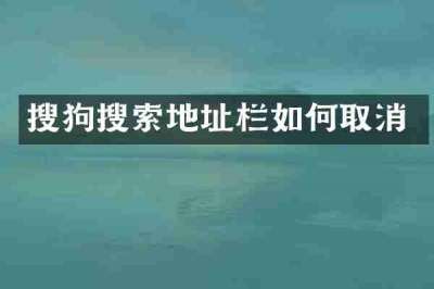 搜狗搜索地址栏如何取消