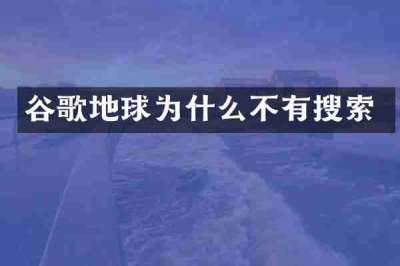 谷歌地球为什么不有搜索