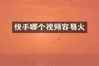 快手哪个视频容易火
