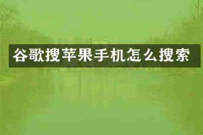 谷歌搜苹果手机怎么搜索