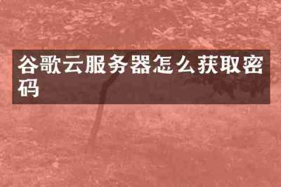 谷歌云服务器怎么获取密码