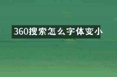 360搜索怎么字体变小