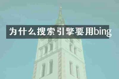 为什么搜索引擎要用bing