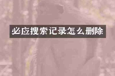 必应搜索记录怎么删除