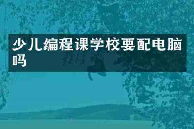 少儿编程课学校要配电脑吗