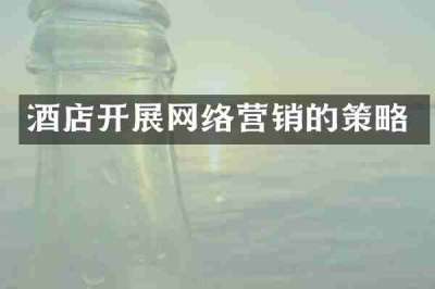 酒店开展网络营销的策略