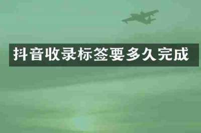 抖音收录标签要多久完成