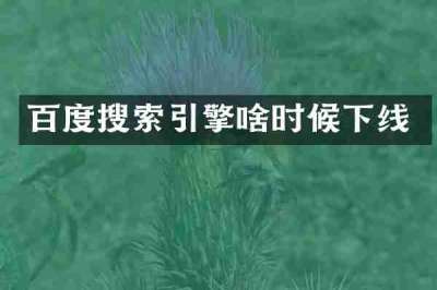 百度搜索引擎啥时候下线