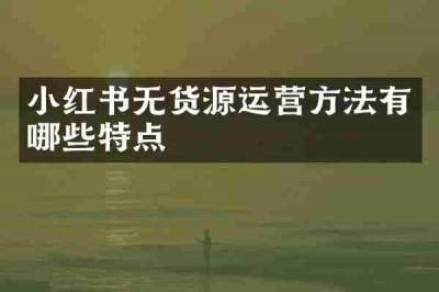 小红书无货源运营方法有哪些特点