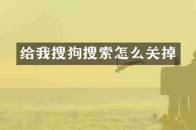 给我搜狗搜索怎么关掉