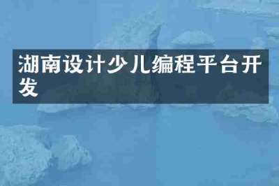 湖南设计少儿编程平台开发