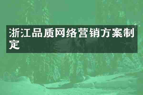 浙江品质网络营销方案制定