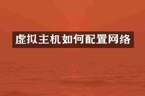 虚拟主机如何配置网络