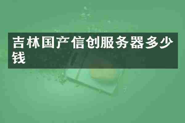 吉林国产信创服务器多少钱