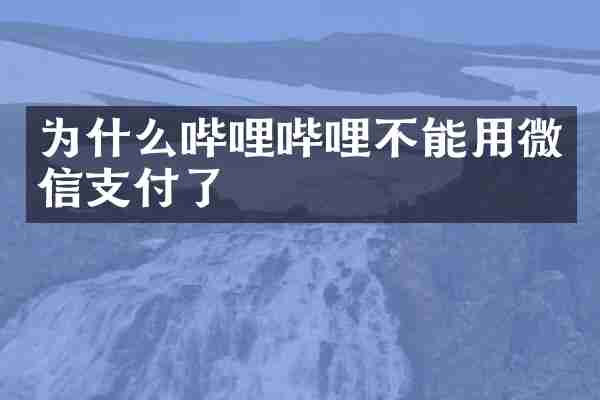 为什么哔哩哔哩不能用微信支付了