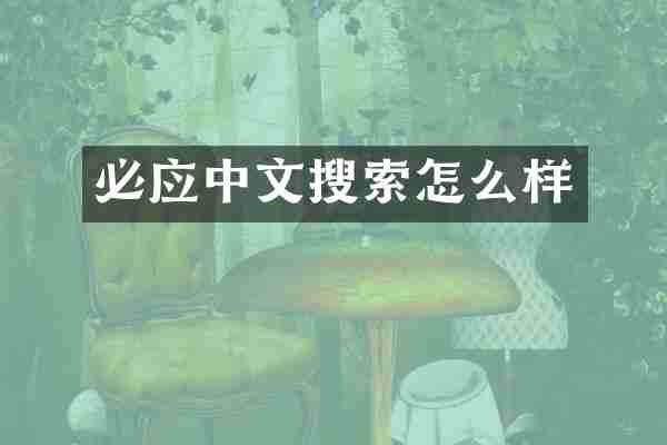 必应中文搜索怎么样