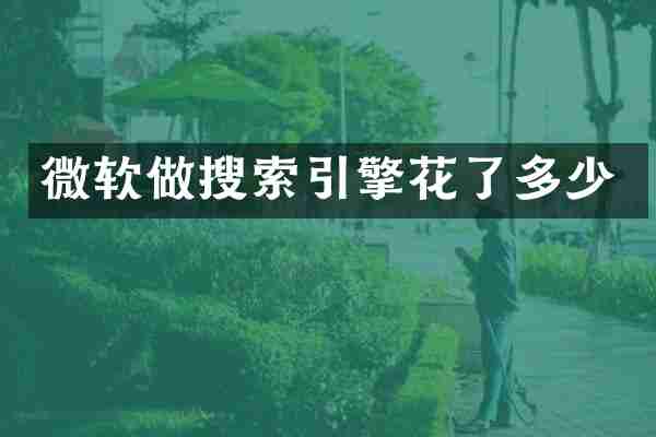 微软做搜索引擎花了多少