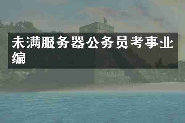 未满服务器公务员考事业编