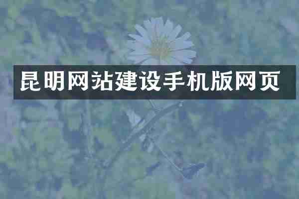 昆明网站建设手机版网页