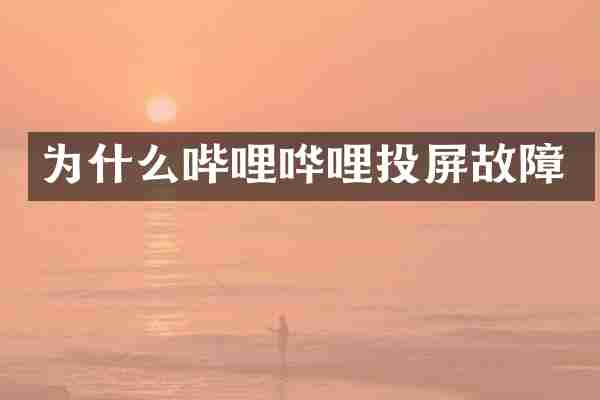 为什么哔哩哗哩投屏故障