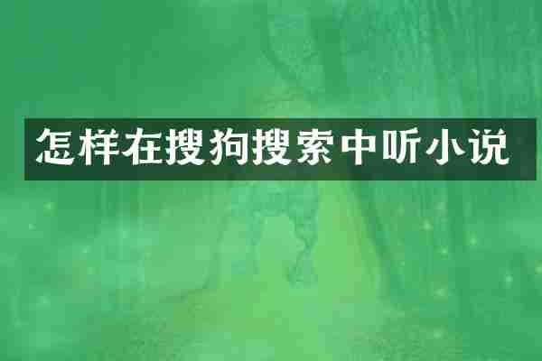 怎样在搜狗搜索中听小说