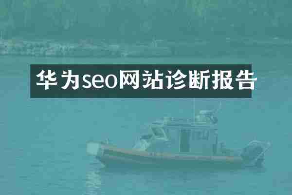 华为seo网站诊断报告