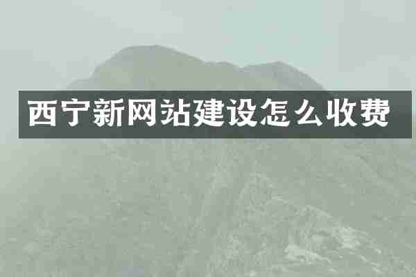 西宁新网站建设怎么收费