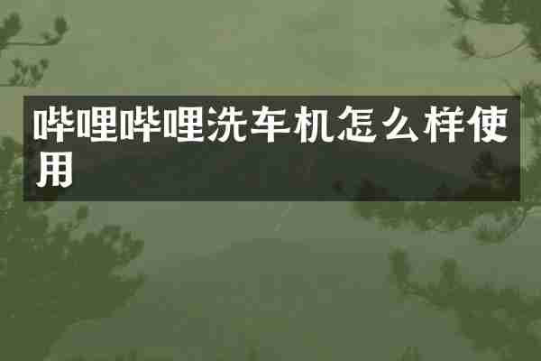 哔哩哔哩洗车机怎么样使用