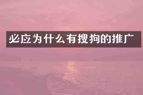 必应为什么有搜狗的推广