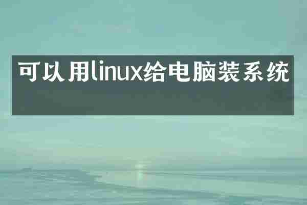 可以用linux给电脑装系统吗