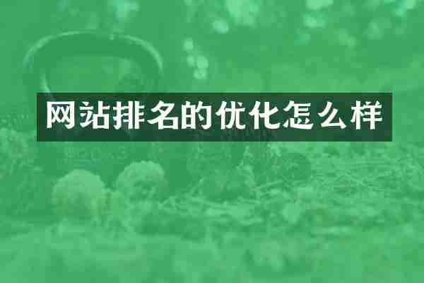 网站排名的优化怎么样