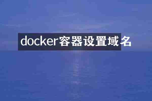 docker容器设置域名