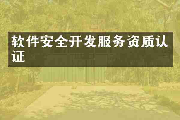 软件安全开发服务资质认证