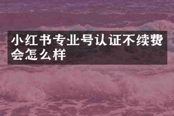 小红书专业号认证不续费会怎么样